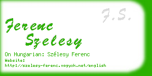 ferenc szelesy business card